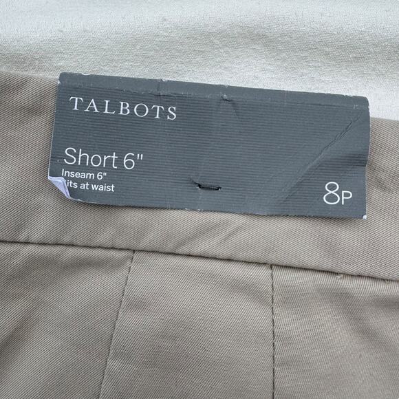 Talbots Women’s Khaki Flat-Front Mid-Rise Chino Shorts – 6″ Inseam, Size 8P - Picture 5 of 6